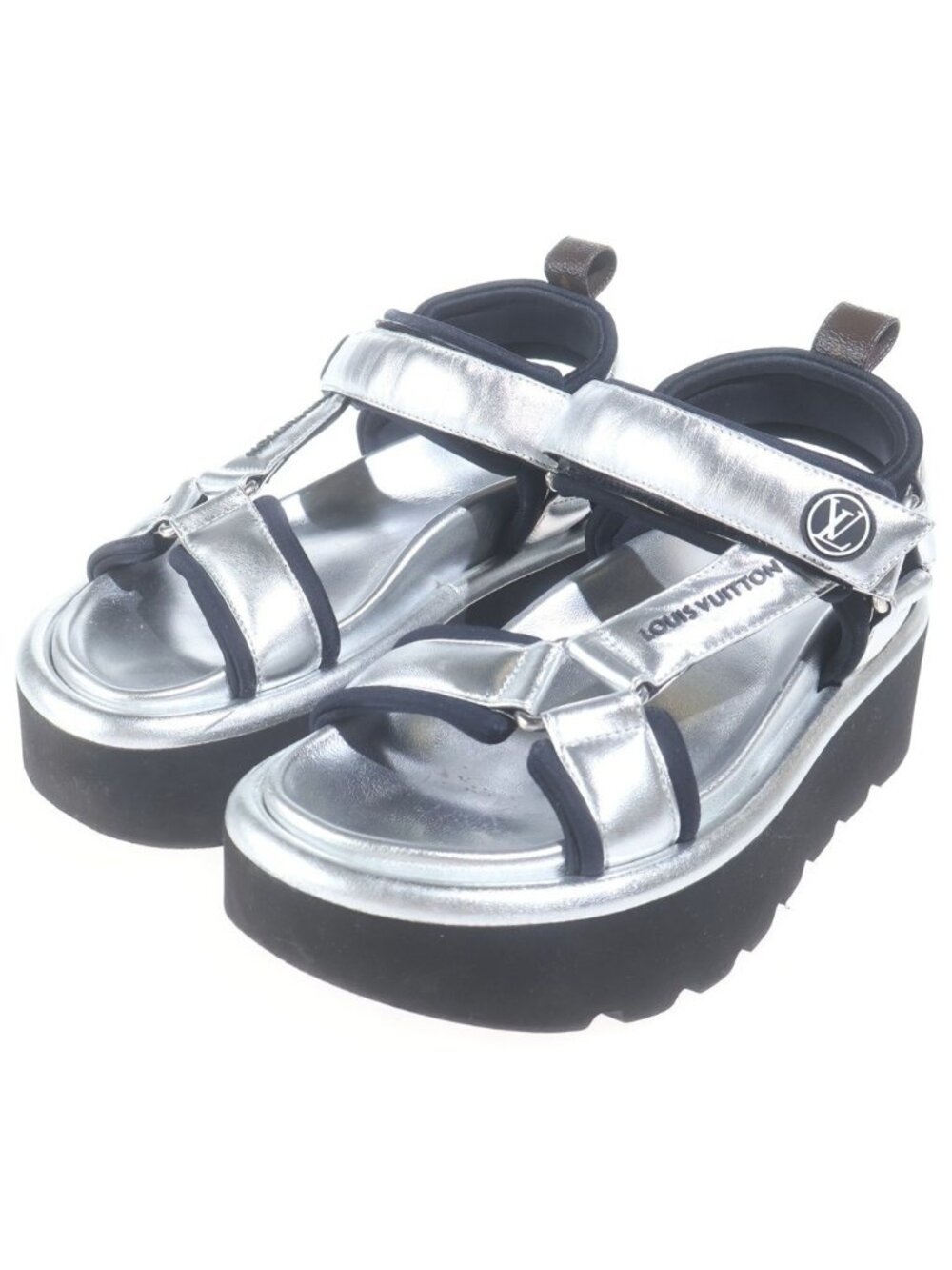 Louis Vuitton Pool Pillow Line Platform Sandals LV Circle Logo Velcro Strap